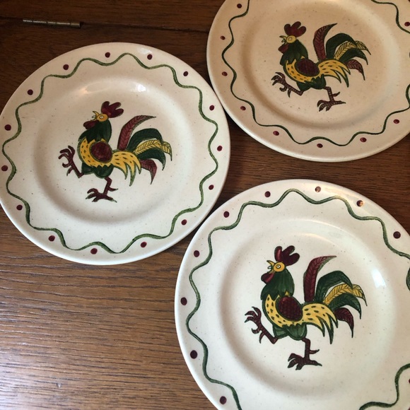 Lunch plates Metlox Poppytrail green rooster - Picture 2 of 5